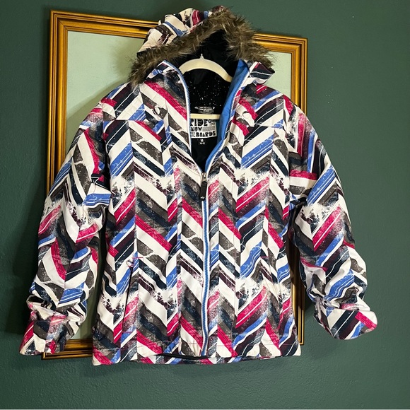 Ride Malibu Snowboard Jacket, Girls Youth Medium (10-12), Chevron Print - Picture 6 of 9